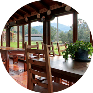 Casa rural Erronea, comedor acristalado